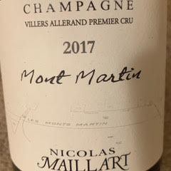 Champagne Nicolas Maillart Premier Cru Mont Martin 2017