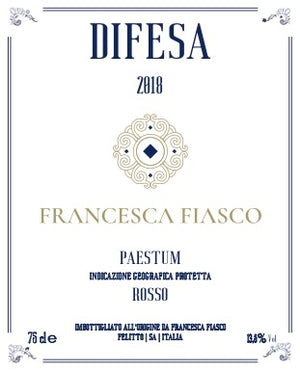 Francesca Fiasco Difesa IGT Paestum Rosso 2018