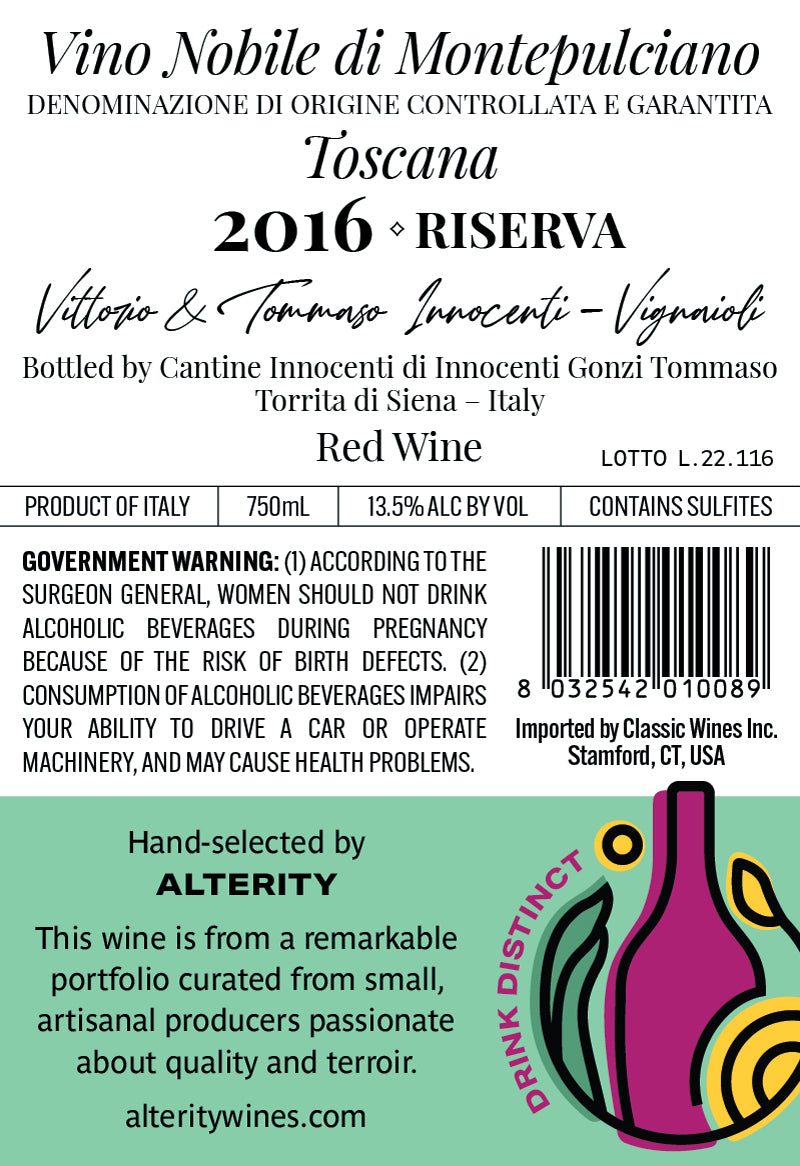 Vittorio Innocenti Vino Nobile di Montepulciano Riserva 2016
