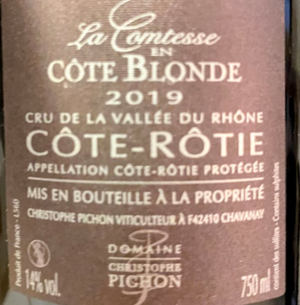 Christophe Pichon Côte Rôtie La Comtesse en Côte Blonde 2019